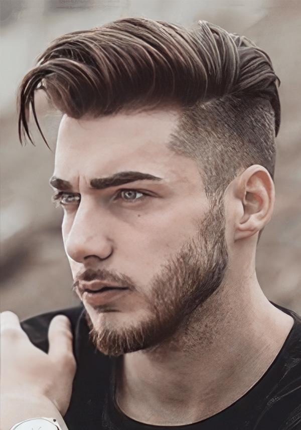 Pre-Cut Hairpiece with Slicked-Back Voluminous Hairstyle for Men