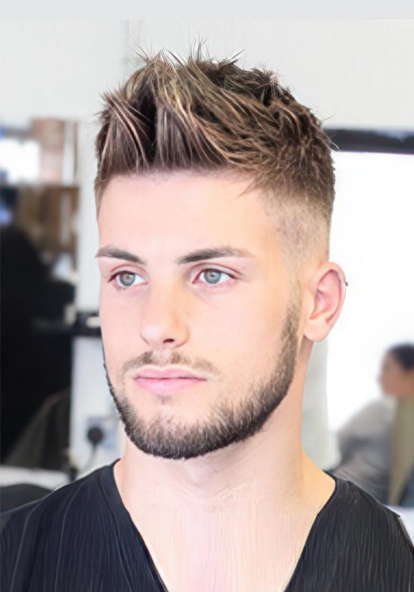 Pre-Cut Hairpiece with Textured Pompadour Hairstyle for Men