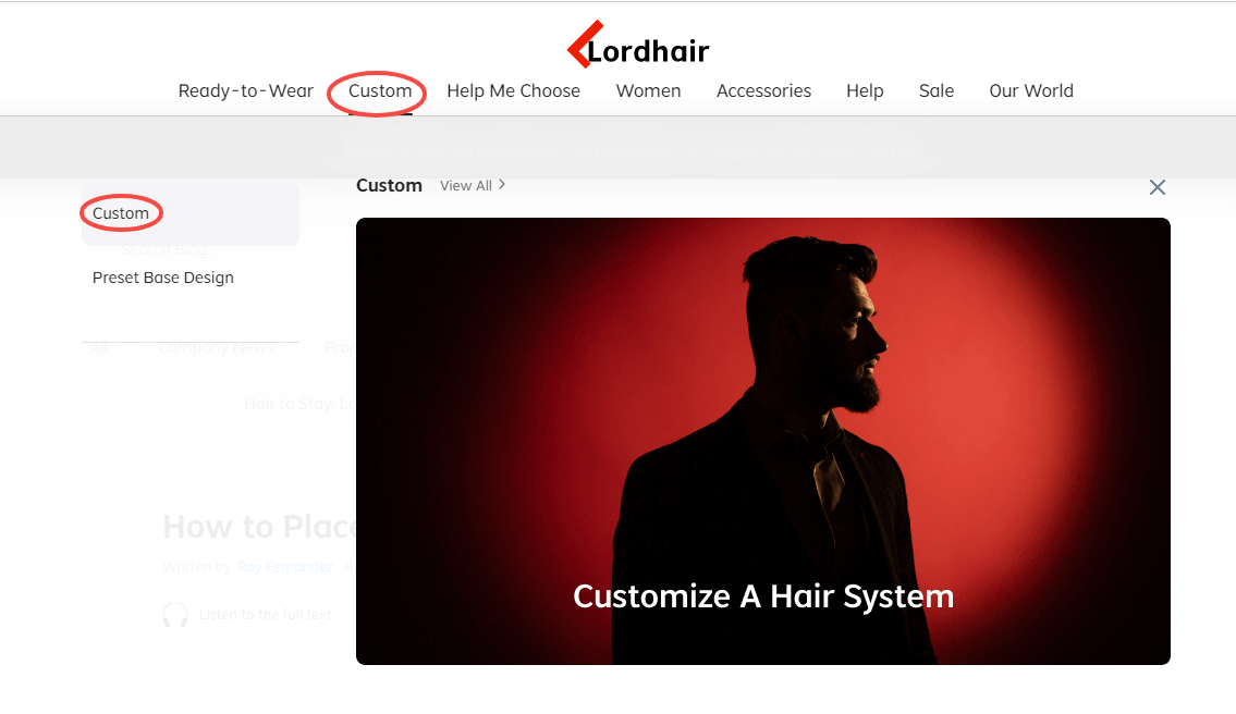 Custom a hair system