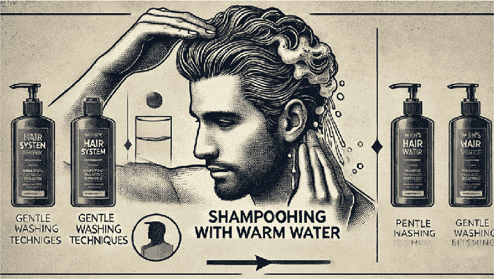 Washing toupee with Warm Water